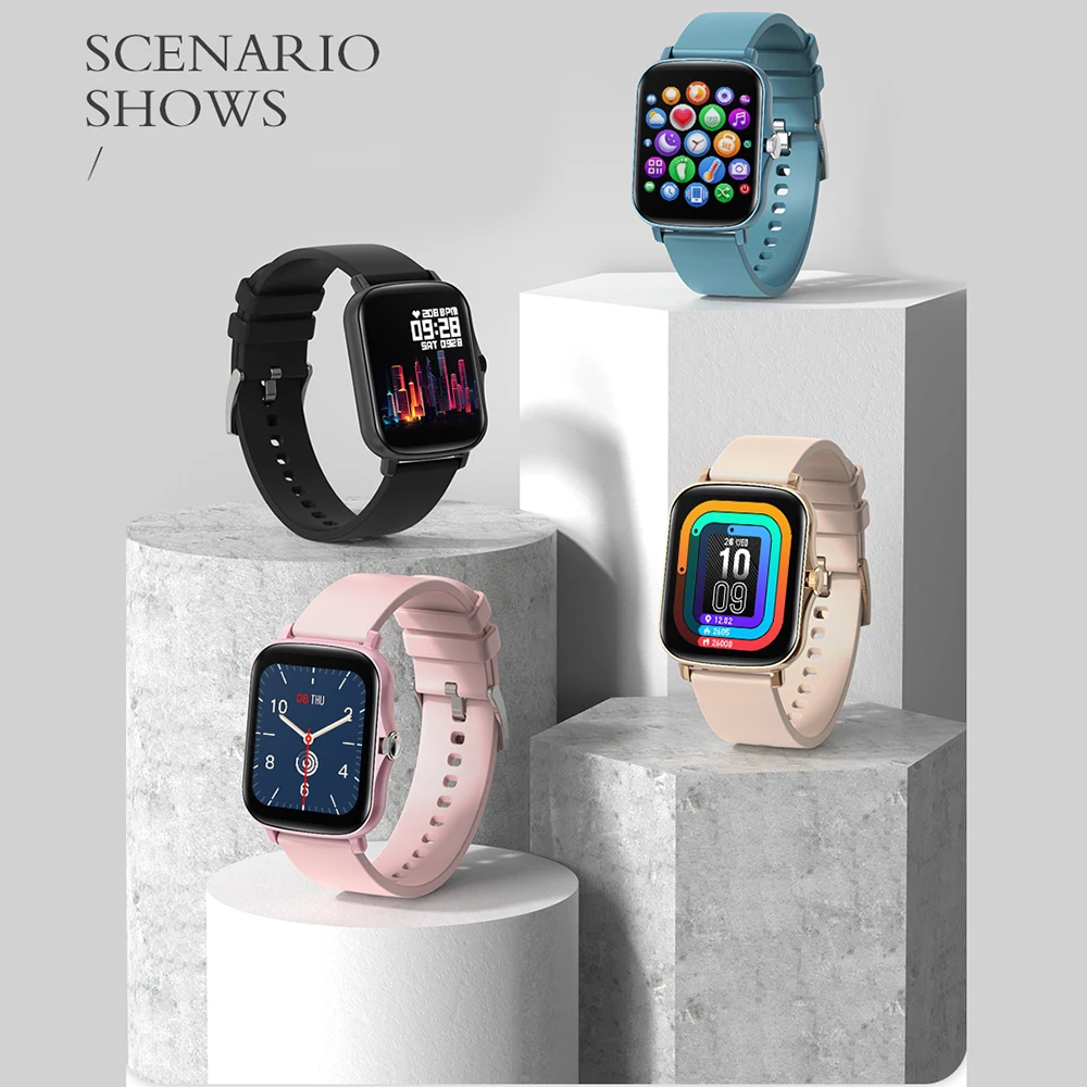 

Умные часы KISSCASE P8 Plus Y20, 1,7 дюйма, сенсорный экран HD, водонепроницаемые часы для занятий спортом, записью, секундомером, камерой