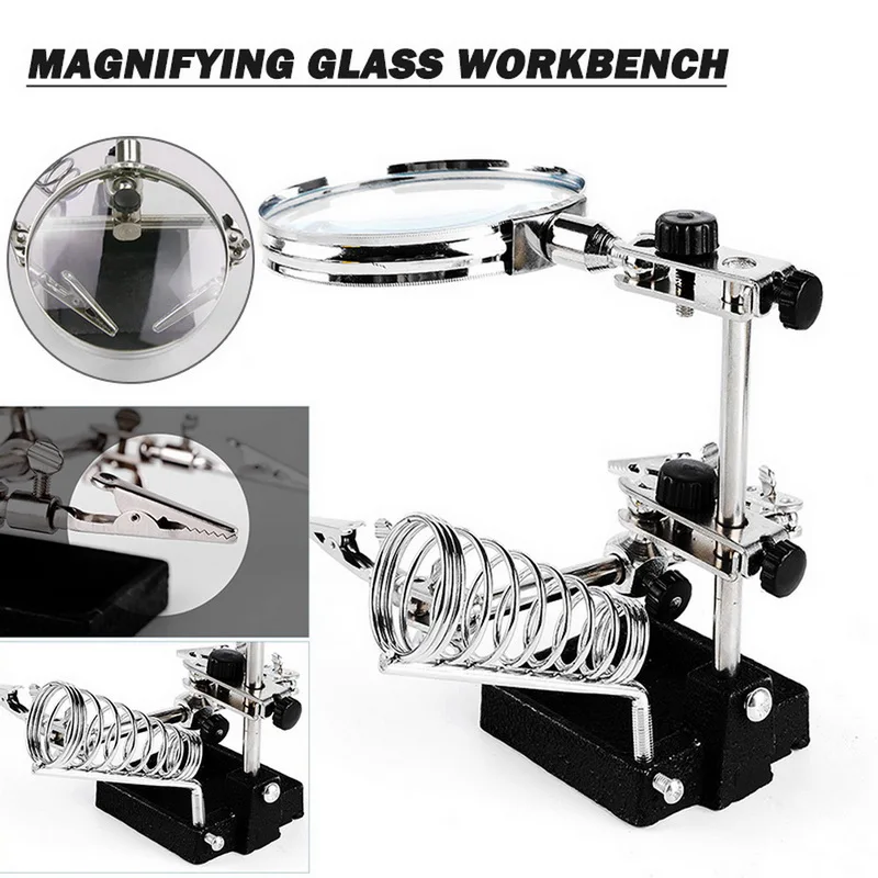 Паяльная станция настольная подставка с увеличительное зажим для стеклянных
