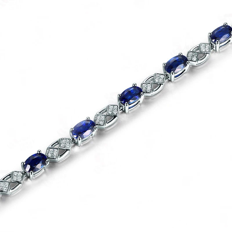 MLZB женские браслеты из чистого золота 18 карат с натуральным сапфиром Изящные