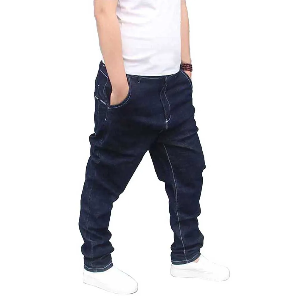 Модные мужские Свободные мешковатые джинсы модные Гаремные штаны треники из