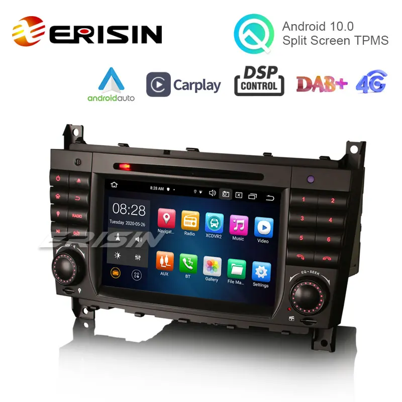 Erisin ES8169C 7 &quotOcta-Core Android 10 0 автомобильный DVD-плеер и Авто GPS DVR для Benz CLC W203 CLK W209 C280 C300