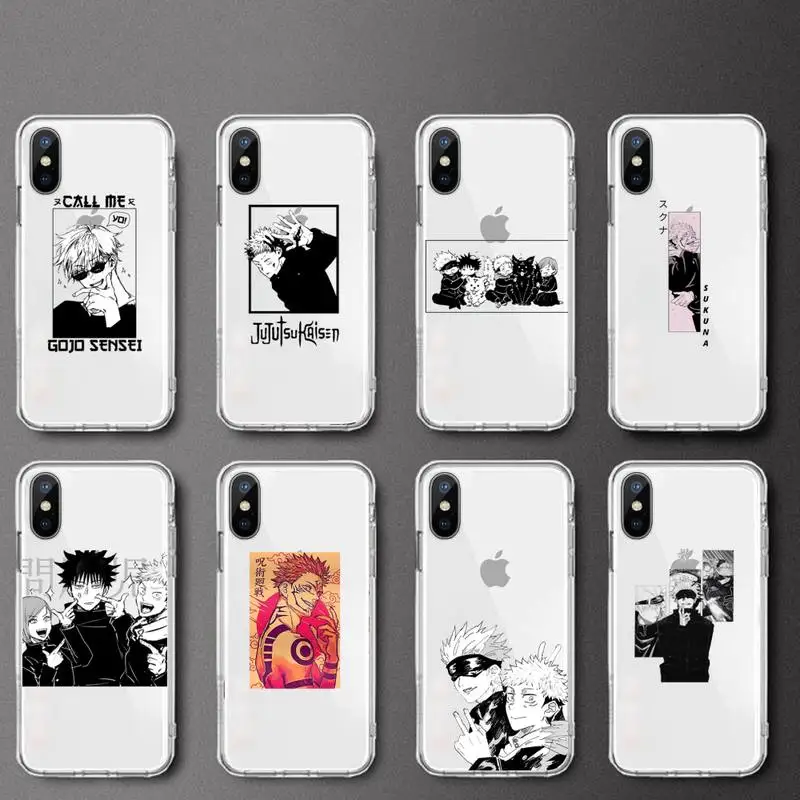 

Jujutsu Kaisen anime Phone Case Transparent soft For iphone 12 11 13 7 8 6 s plus x xs xr pro max mini