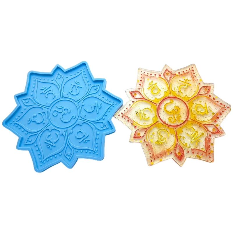 

Mantra Symbol Coaster Epoxy Resin Mold Cup Mat Pad Silicone Mould DIY Crafts Placemat Home Decoration Casting Tool