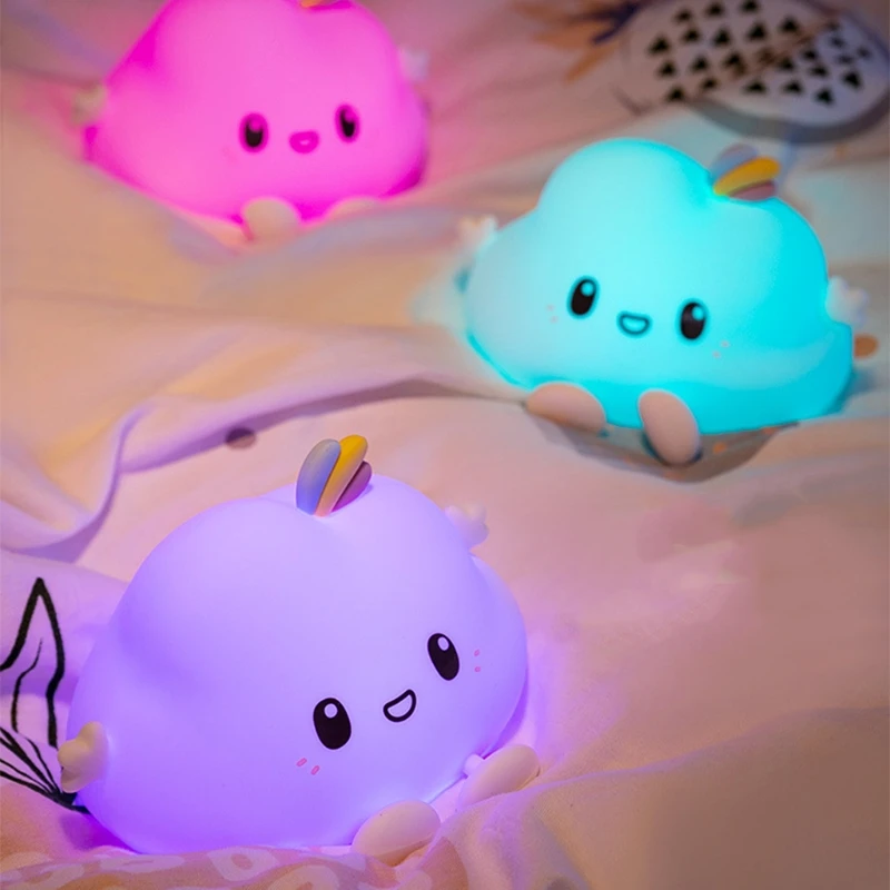 

Милый ночсветильник для детей и малышей, детский ночсветильник с изменением цвета облака, портативная лампа для начинающих ходить детей, 1 ш...