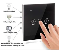 wifi smart remote touch dimmer switch alexa google tmall smart black dimmer switch