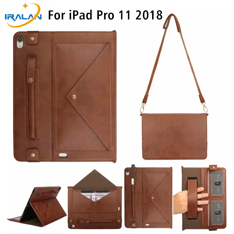 Чехол для нового iPad Pro 11 чехол из искусственной кожи bao для iPad Pro 11 чехол Funda ремешок на плечо с держателем карандаша+ пленка