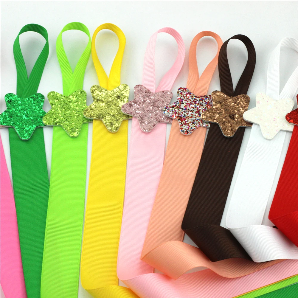 12 шт. Сверкающая Звезда лента для волос бант органайзер зажим хранения вешалка с