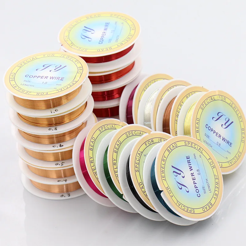 Проволока медная для бижутерии 10 цветов в рулоне 0 3/0 4/0 5/0 6/0 8/1 мм|Ювелирная