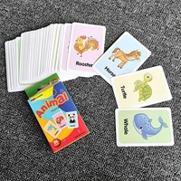 36 cards in a box flash card teaching aids animal fruit learning match english picture word cards game toys educational fla h7e3
