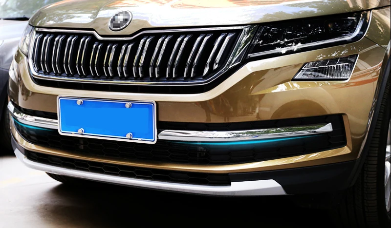 Lsrtw2017 Abs нержавеющая сталь автомобиля передний Bumber полосы планки для Skoda Kodiaq интерьер молдинги аксессуары