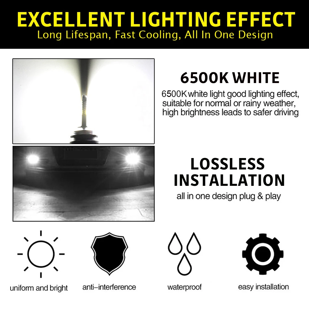 

4X 9005 9006 LED Headlight Kit Combo Bulb 6500K High Low Beam Super White Dropship