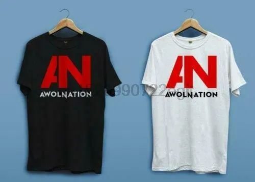 AWOLNATION AN ELECTRONIC ROCK BAND белая и Черная Мужская футболка американского размера EN1 -