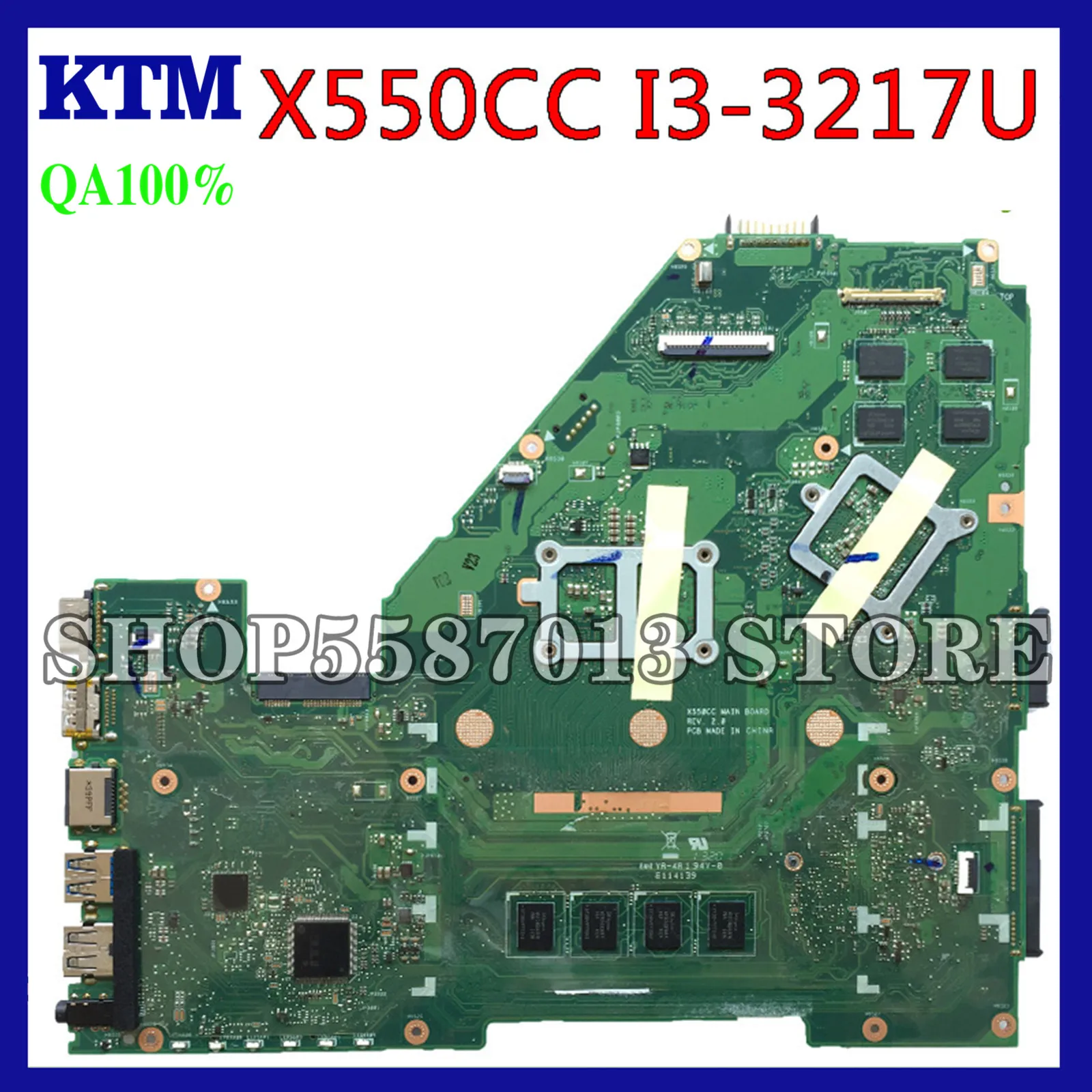 

KEFU X550CC Motherboard For ASUS X550CC X550CL X552C Laptop Motherboard Y581C Mainboard REV2.0 i3-3217U 4GB GT720M Test original