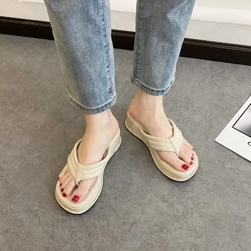 

Women Sandals Platform Slippers Shoes Women Woven Shoes 2021Fashion Summer Indoor Outdoor Flip-flops Beach Shoes Female Slippers