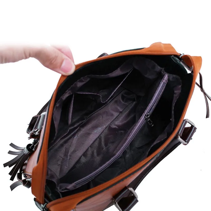 

1 Set Women Lady Shoulder Crossbody Bag Handbag Wallet PU Leather Vintage for Travel -OPK