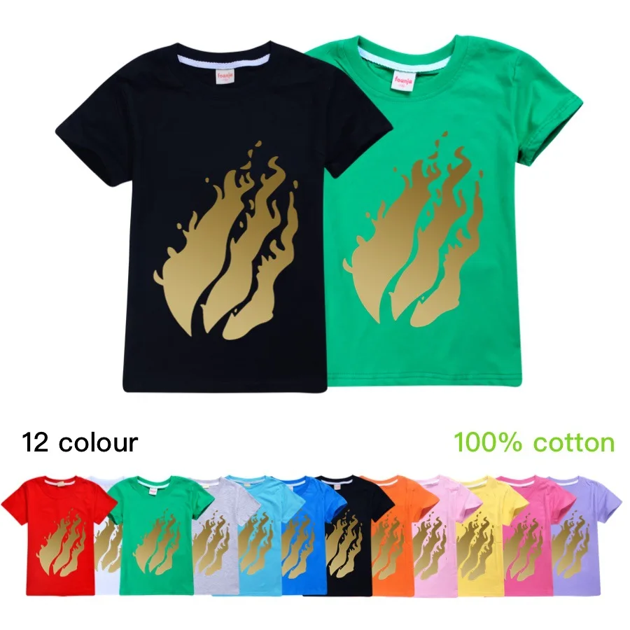 Детская Хлопковая футболка с коротким рукавом для мальчиков и девочек в стиле