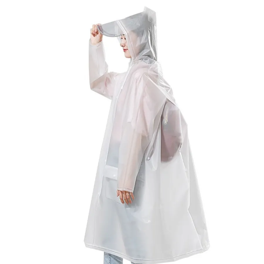Lightweight Raincoat For Women Hooded Jacket Unisex Pocket Rain Coat Adult Waterproof Raincoats Rainwear Poncho KK60YY | Дом и сад