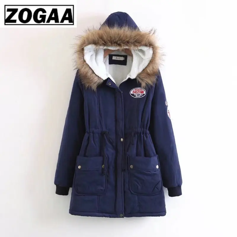 ZOGAA зимнее хлопковое пальто для женщин Тонкая зимняя верхняя одежда стеганая