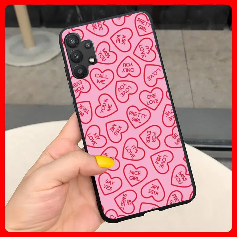 

Red Love Cute Peach Phone Case For Samsung A1 A1 A2 M3 A31 A4 A5 A51 A7 A71 A8 S E Fundas Cover