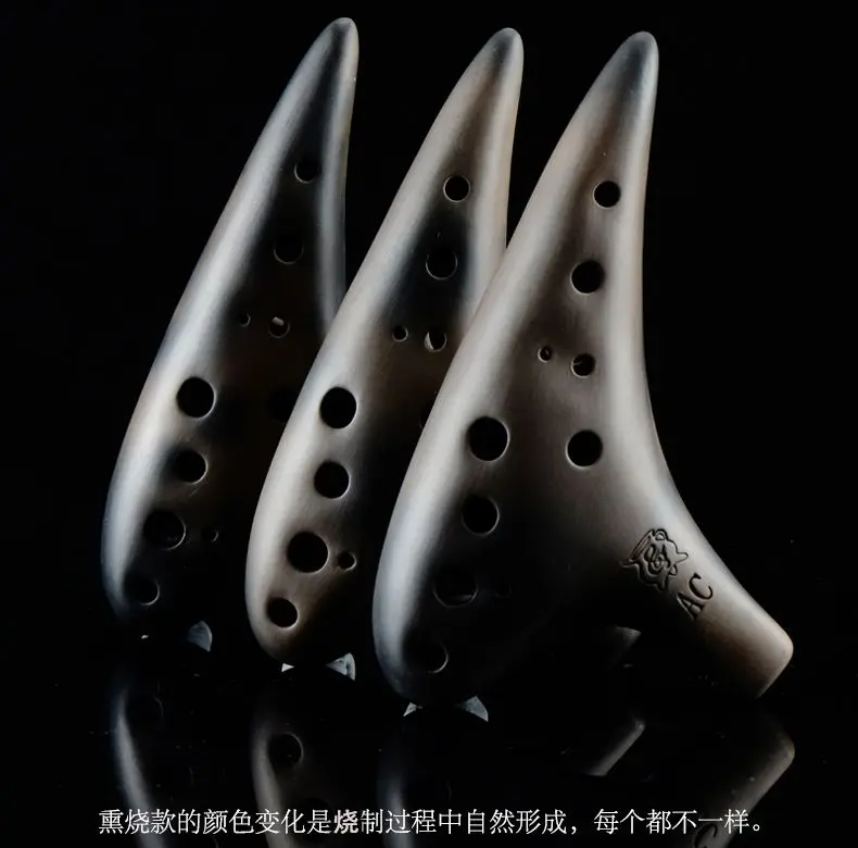 Дымчатая глина для сжигания 12 отверстий тональная музыкальная флейта Ocarina