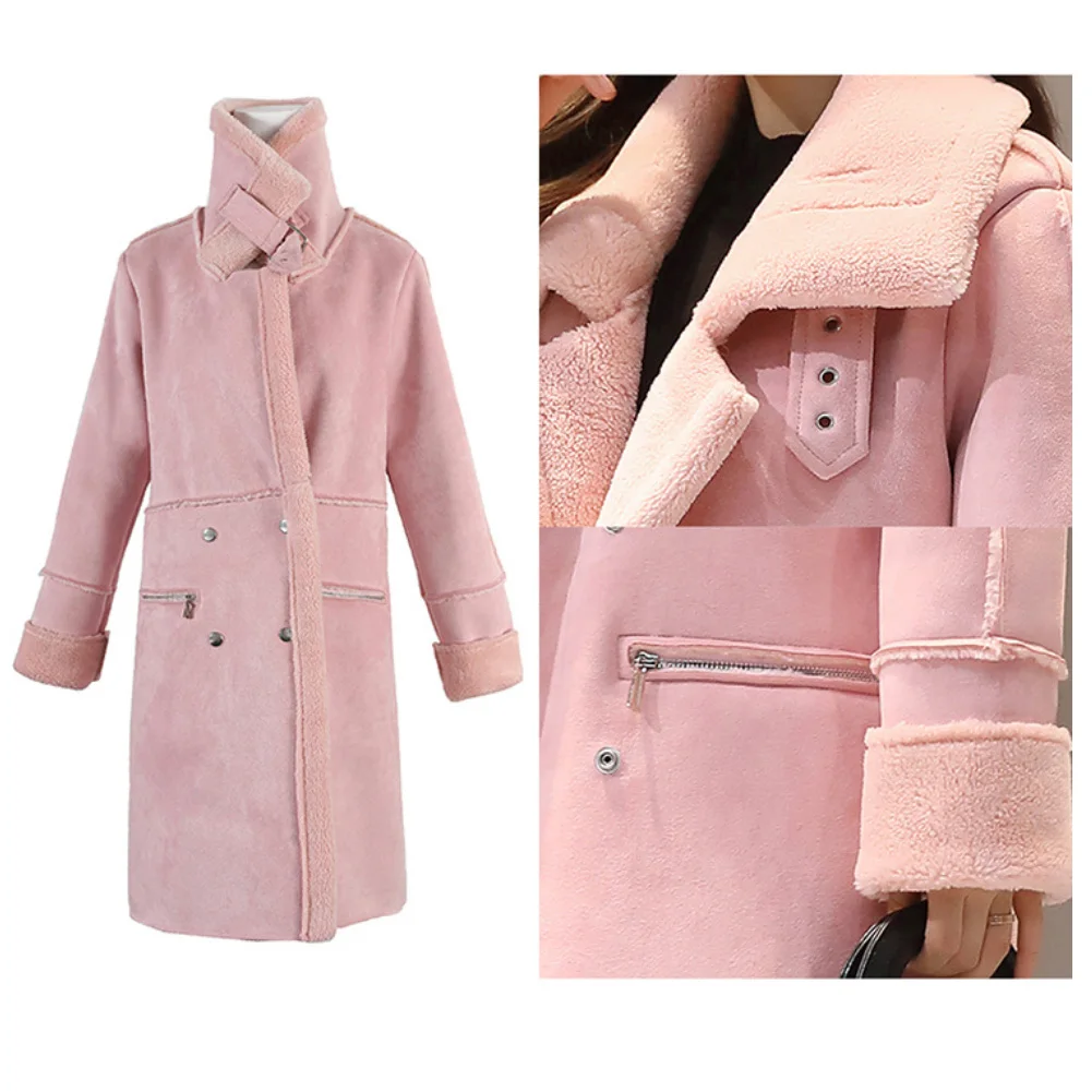 Женская блузка зимняя воротник с лацканами длинный рукав теплый флис пальто