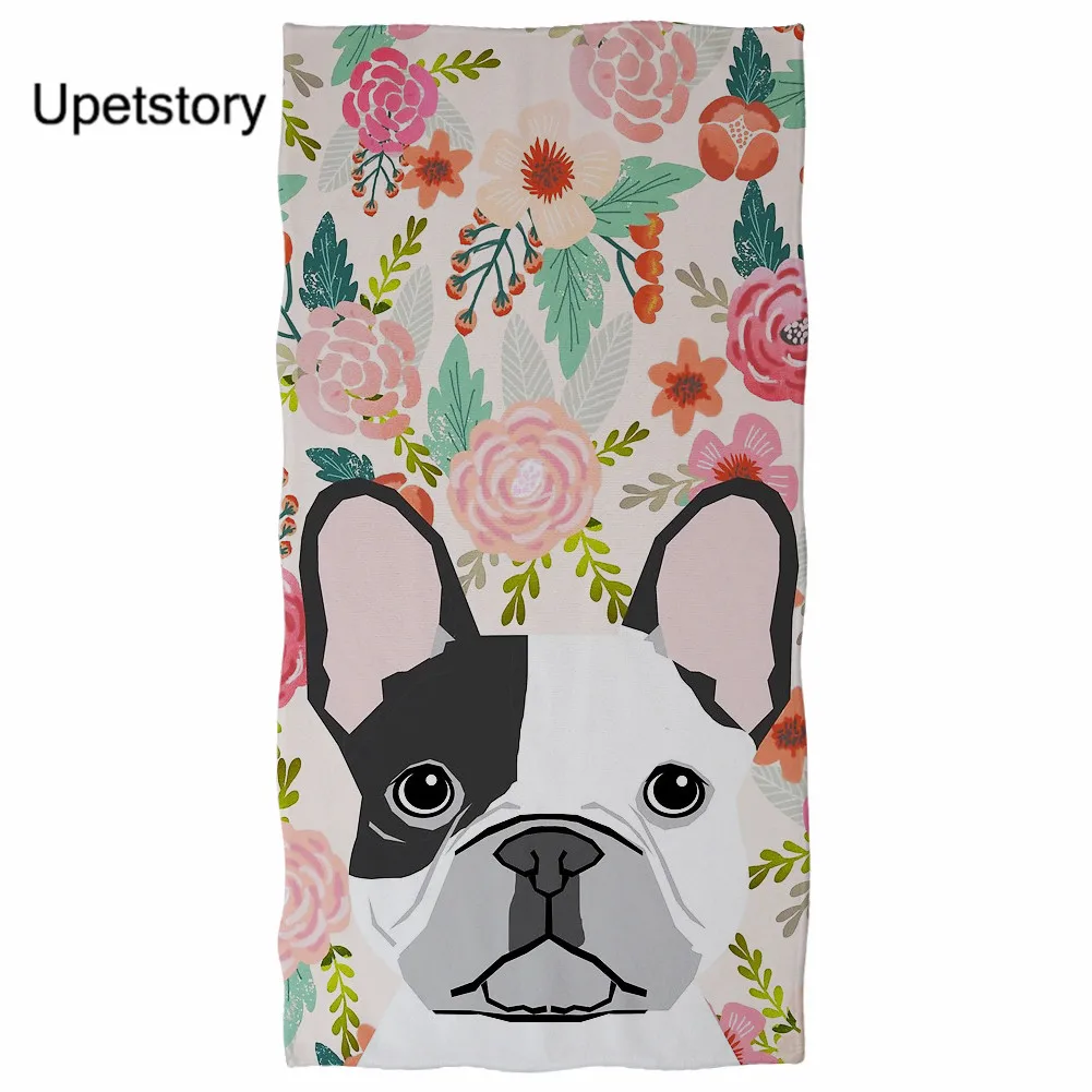 

Upetstory с цветочным принтом собака для ванной/душ Полотенца с подсветкой для взрослых; Детские Ванная комната микрофибра пляжное полотенце с ...