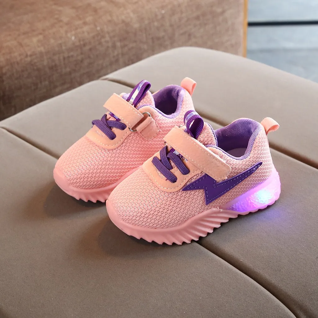 New Children Luminous Shoes Girls Boys Breathable Mesh Flashing Lights Fashion Sneakers Toddler Little Kid LED |