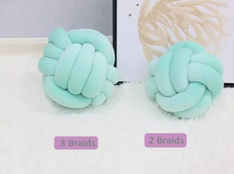 Green-3 braids 3 косички/2 косички тканые Детские Декор детской кроватки завязанная узлом, заплетенная плюшевая детская колыбель Декор новорожденный подарок подушка - Цвет: Green-3 braids