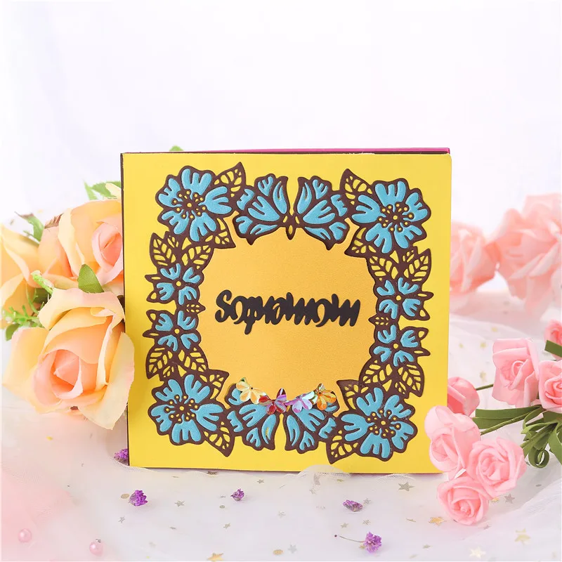 DiyArts цветочный цветок рамка металлические штампы Новинка 2019 трафареты для