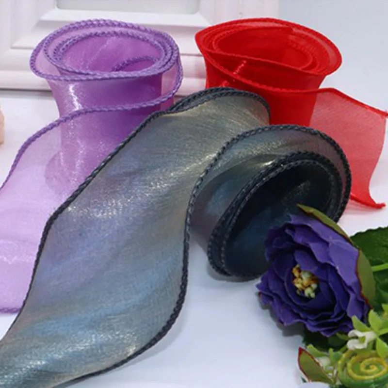 Прозрачная лента из органзы с волнистыми краями 5 см * 25 ярдов аксессуары для