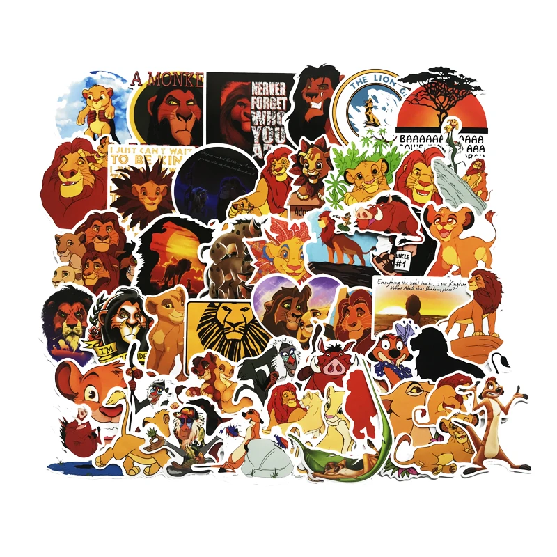50 шт. ПВХ Водонепроницаемый Симба Король Лев Мир животных красивые наклейки для