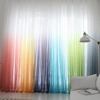 modern gradient color window tulle curtains for living room bedroom organza voile curtains hotel decoration blue sheer curtains