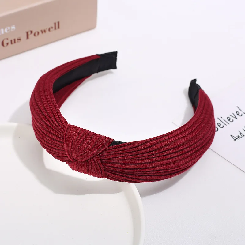 Solid Soft Knotted Headband Women Hairbands For Lady Turban Bezel Wide Simple Hair Hoop Girls Hair Accessories Headwear designer hair clips