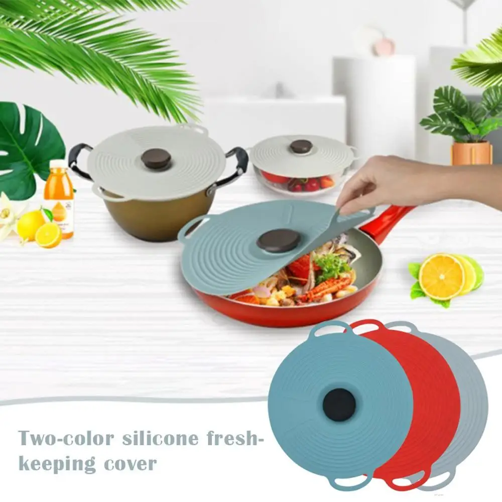 

Silicone Lid Fresh-keeping Cover Dustproof Spill-proof Leak-proof Pot Dishes Bowl Lid Covers Kitchen Storage & Organization tool
