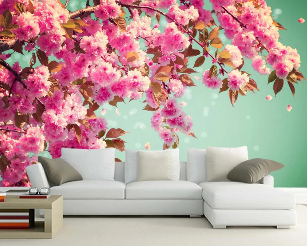 

Cherry blossom flower background romantic 3d wallpaper papel de parede,living room TV wall bedroom wall papers home decor mural