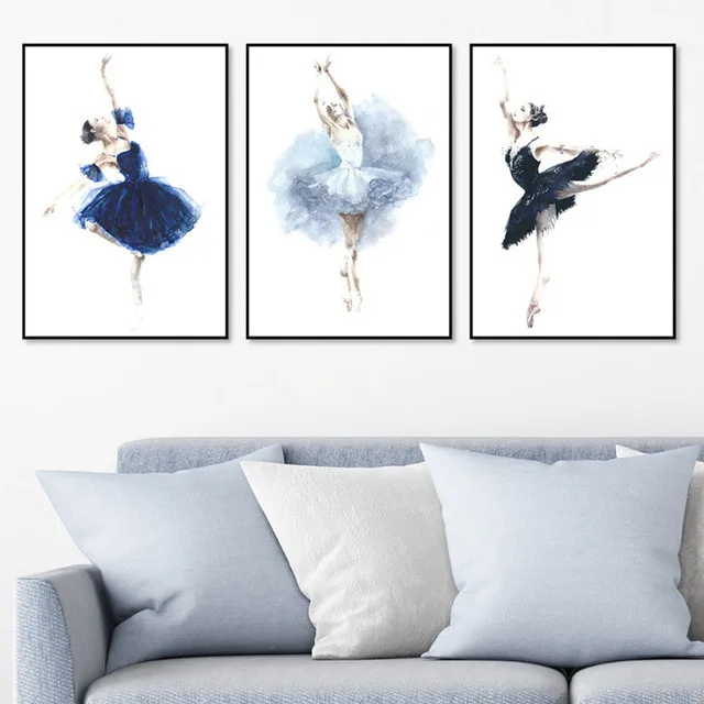 Креативный акварельный балет белый лебедь Женская танцовщица картина HD Живопись