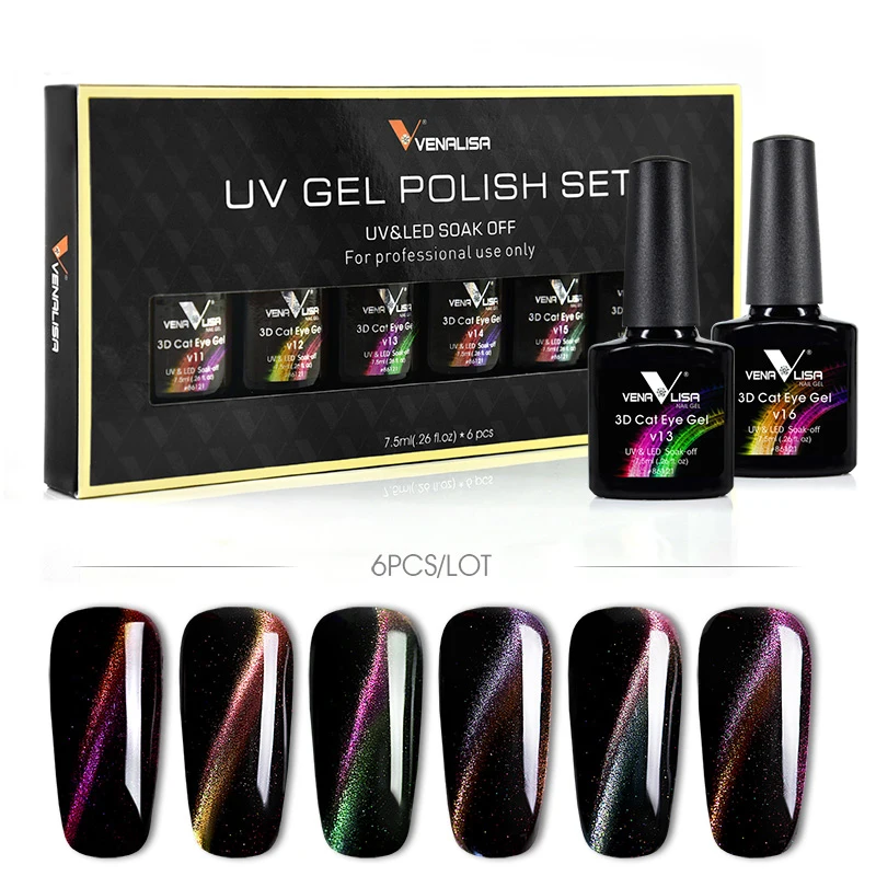 Гель лак для ногтей VENALISA новый кошачий глаз 3D дизайна отмачиваемые