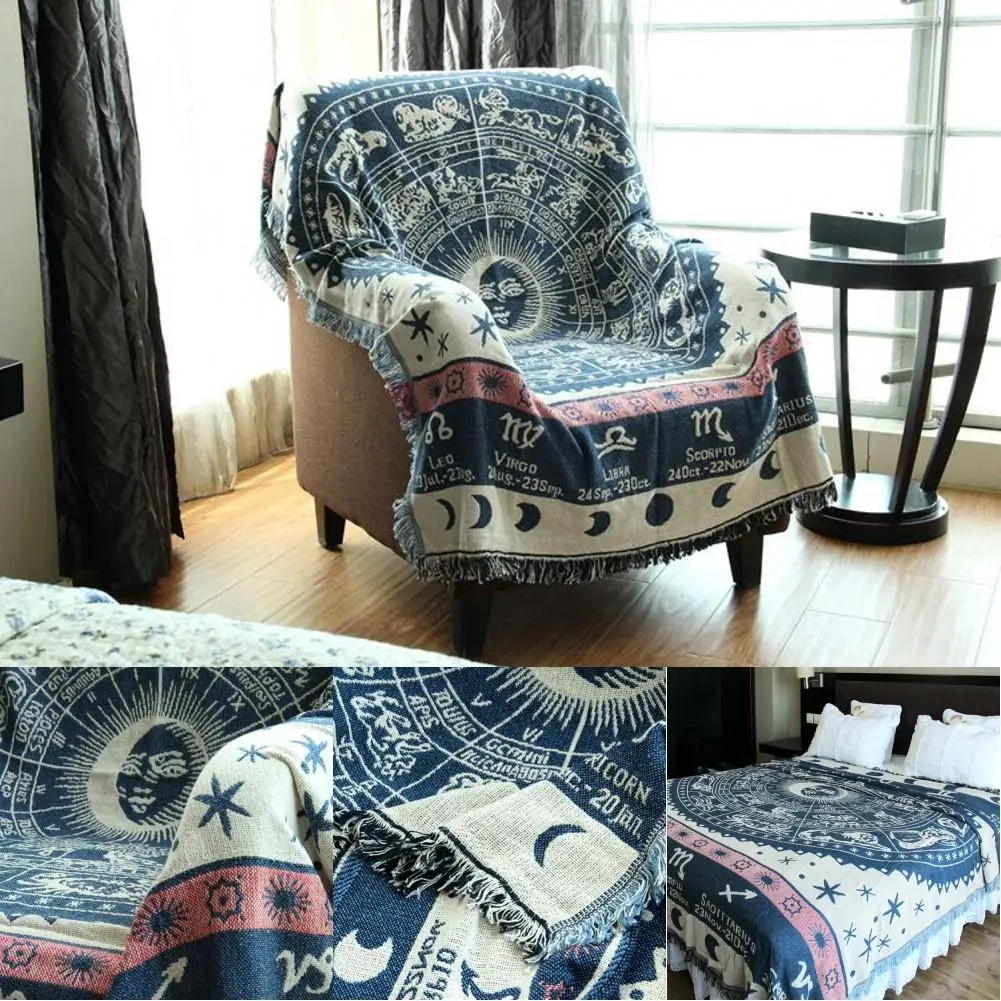 Многофункциональное повседневное этническое племенное богемное вязаное одеяло