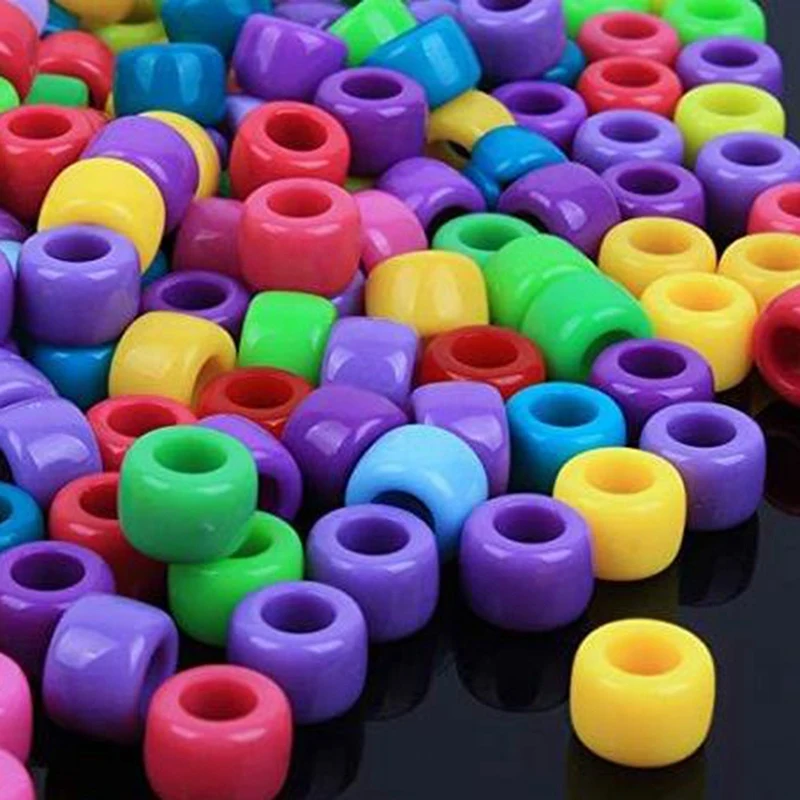 

1000Pcs/Box Acrylic Letter Bead Barrel Bead Accessories 8 Color Elastic Line DIY Bracelet Material