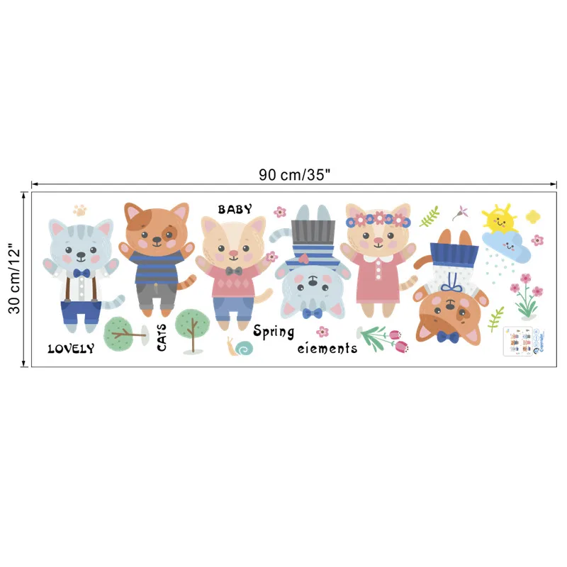 

Funny Cat Family Wall Stickers For Home Decoration Kids Room Bedroom Mural Art Diy Pvc Decal Pet Animals Poster