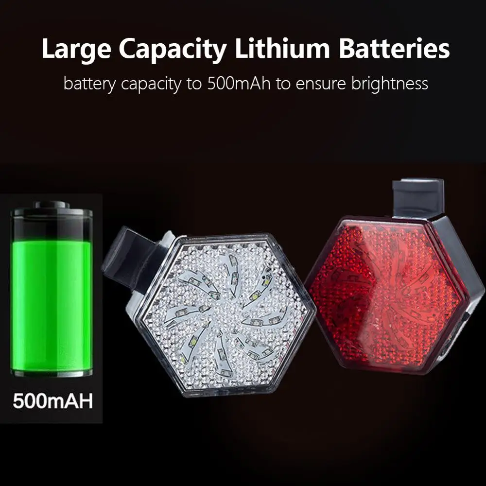 Красный Белый езда на велосипеде светильник USB Перезаряжаемые велосипеда Тай с