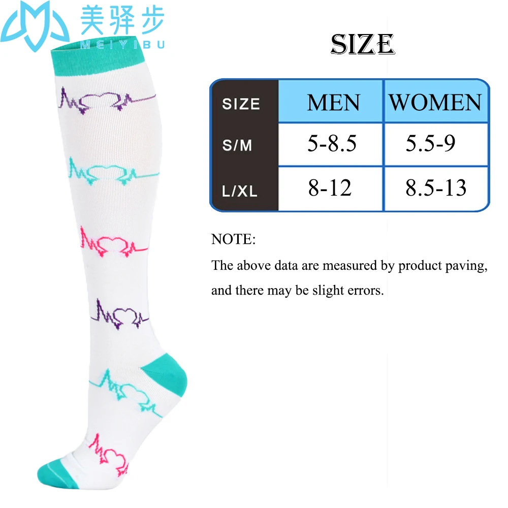 Compression Socks Men Women Unisex 7 PAIRS Veins Nurse Sport Socks Cycling Running Thigh High Sport Sock Compression