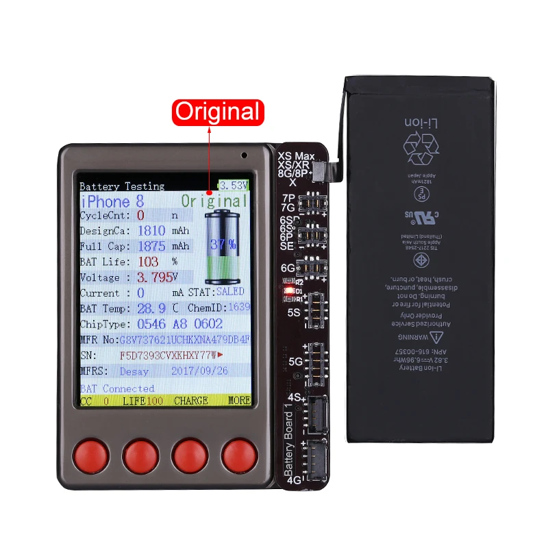 Тестер кабеля для передачи данных тестер аккумулятора iPhone XR XS MAX X 8 8P 7 7P 6 6S 5 4S iPad