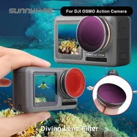 sunnylife diving filter set cpl polar filter for dji osmo action nd4 nd8 nd16 nd32 uv lens filter camera lens accessories