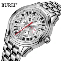 burei brand fashion mechanical watch for men luxury waterproof calendar business automatic wristwatches dress clock montre homme