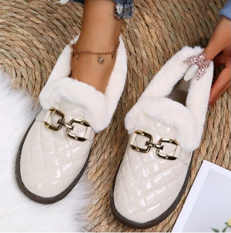 

Winter Fashion Lovely New Leather Boots Outdoor Personality Comfortable Warm Flat Warm Non-Slip Cotton Shoes zapatos de mujer