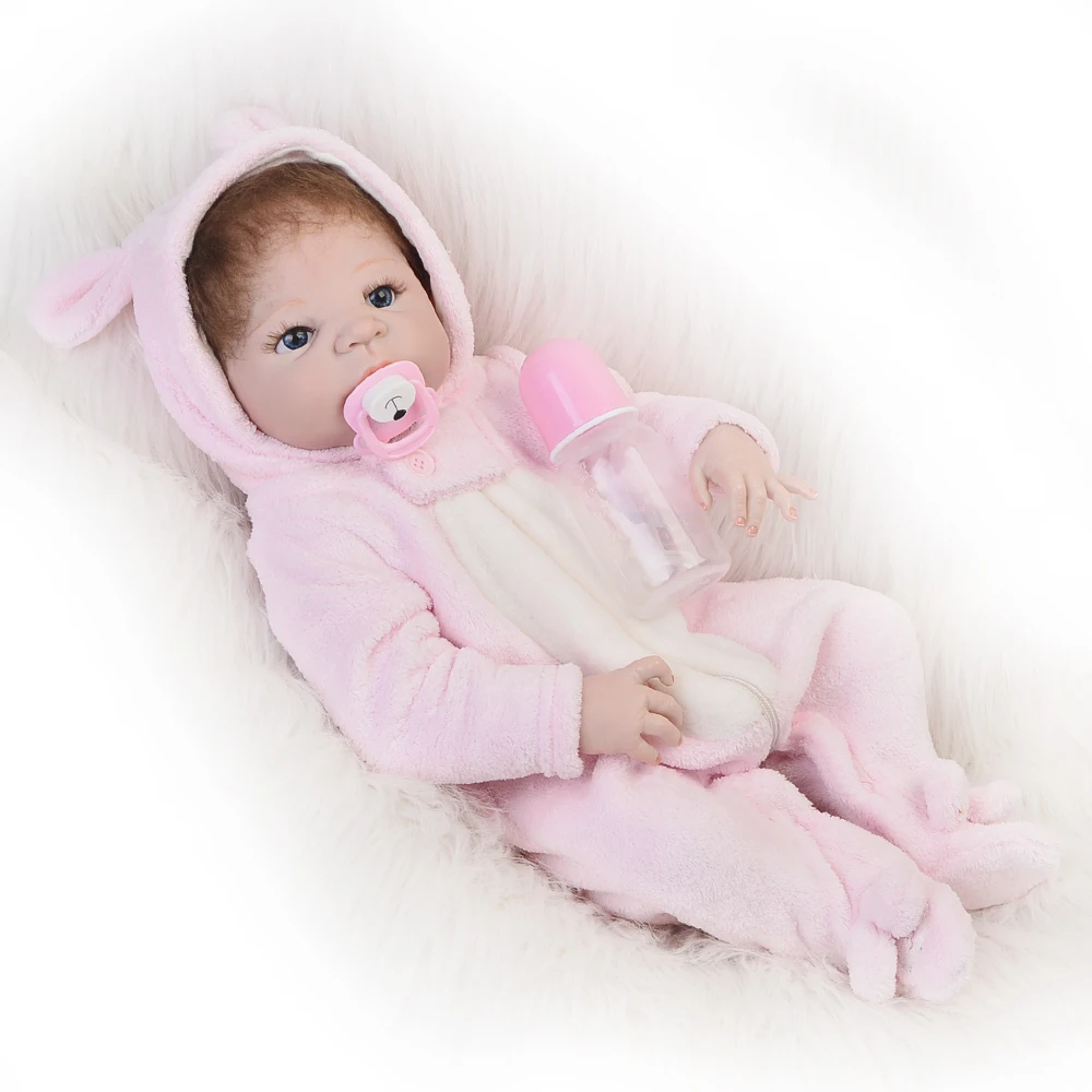 Полноразмерная силиконовая кукла-младенец 55 см Реалистичная мягкая плюшевая