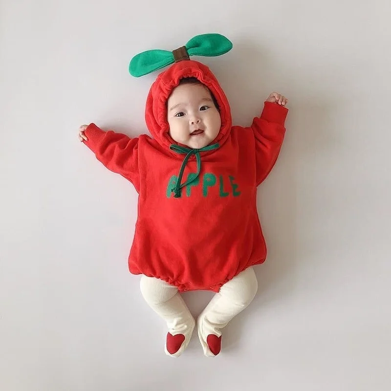 

Baby Bodysuits Winter Baby Jumpsuits Fruit Style Infant Boys Hoody Suit