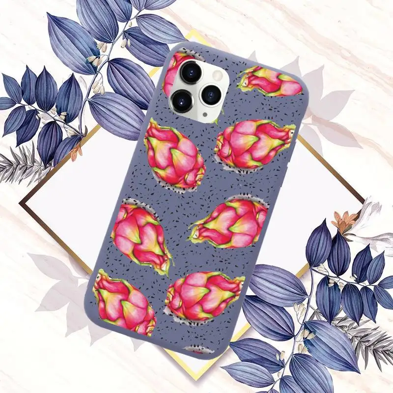 

Cartoon fruit dragon fruit kiwi Phone Case Candy Color for iPhone 11 12 mini pro XS MAX 8 7 6 6S Plus X SE 2020 XR