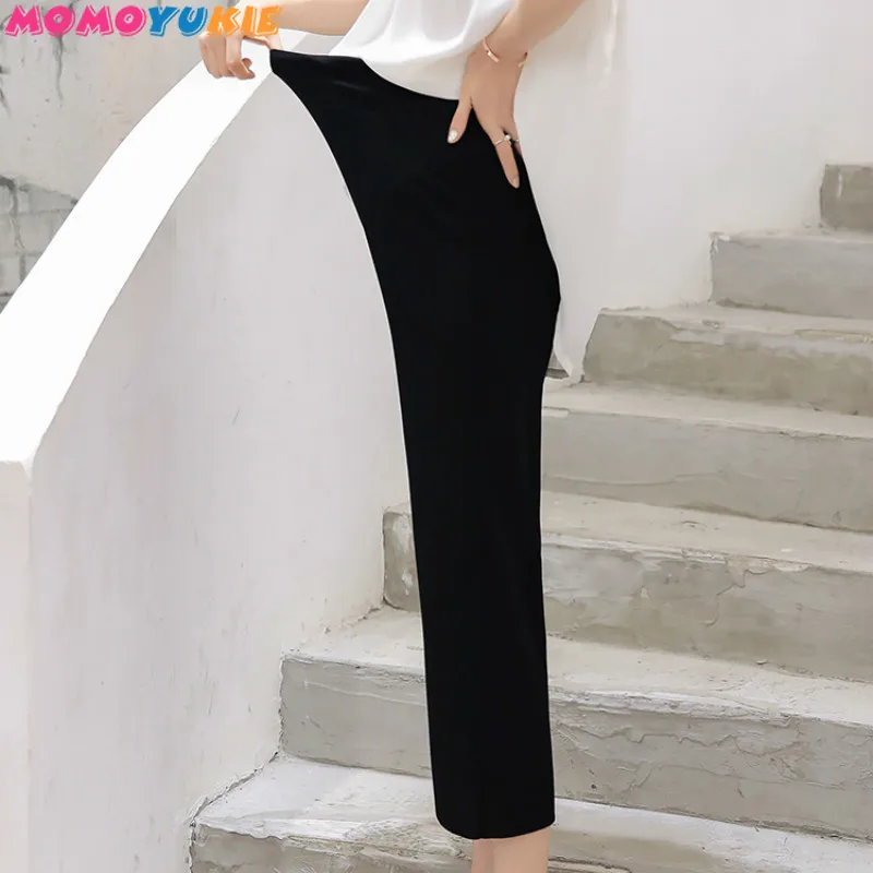 Pantalones de pierna ancha para mujer embarazada, pantal&oacute;n de maternidad, cintura el&aacute;stica, vientre, verano, 1 pantal&oacute;n Suelto-4